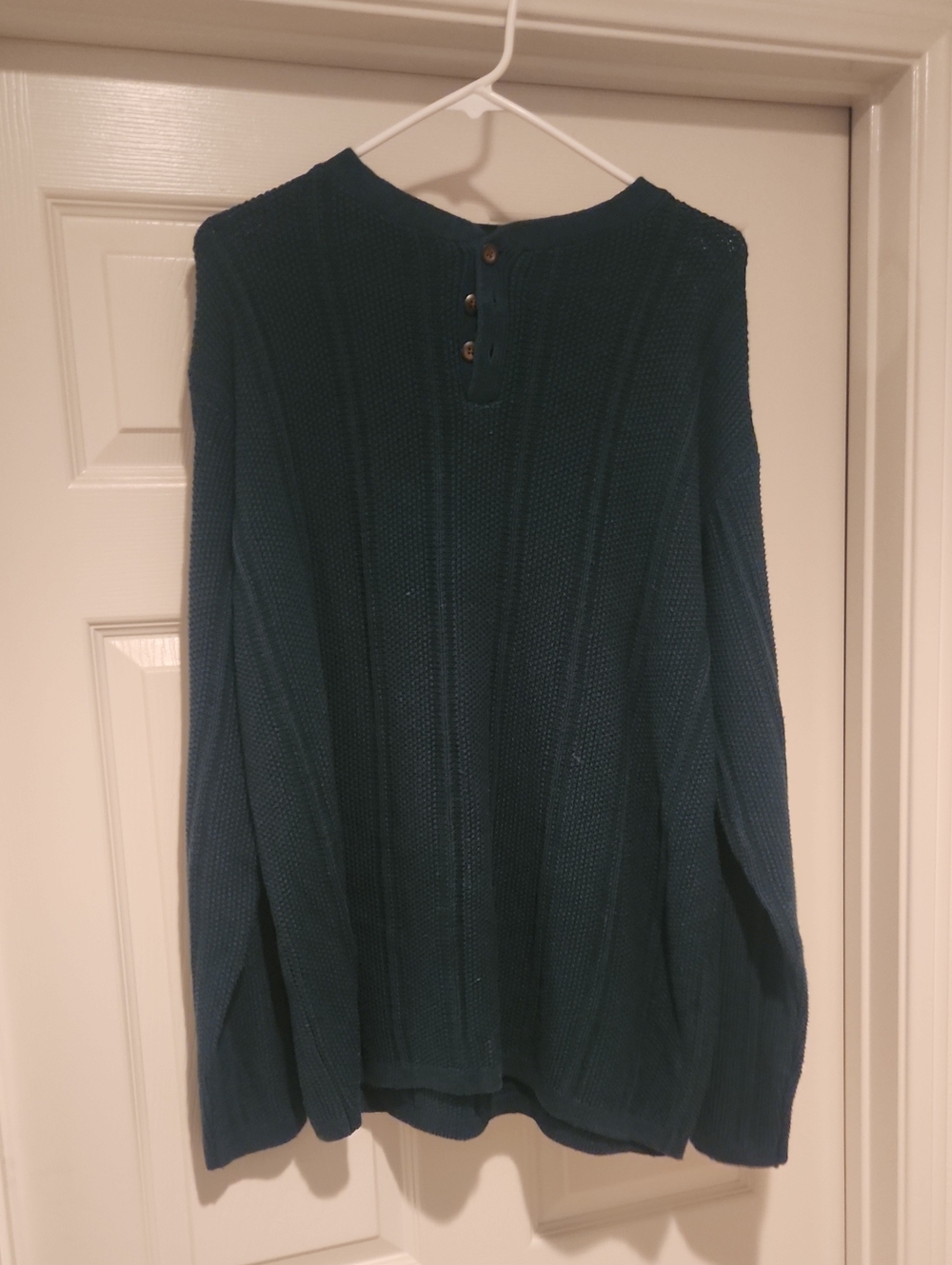 Structure Teal Crewneck Henley Sweater
